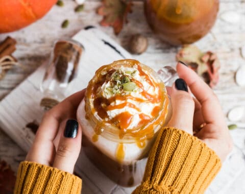 Healthy pumpkin spice latte